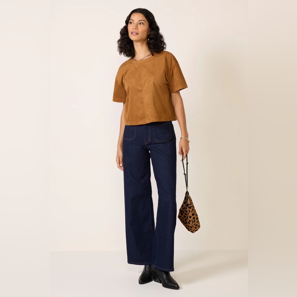 Evereve - Kimberly Faux Suede Top- Size L